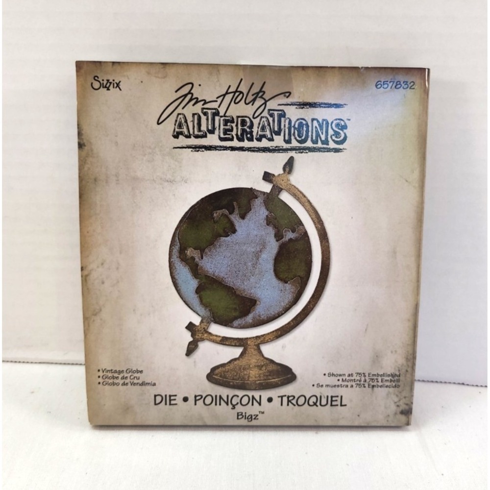 Sizzix Tim Holtz Alterations Bigz Die Vintage Globe 657832  Retired